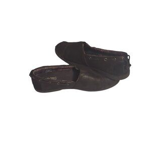 Bobs Skechers Size 8 Chill Luxe Slip On Flats Loafers Shoes Womens Black Boat